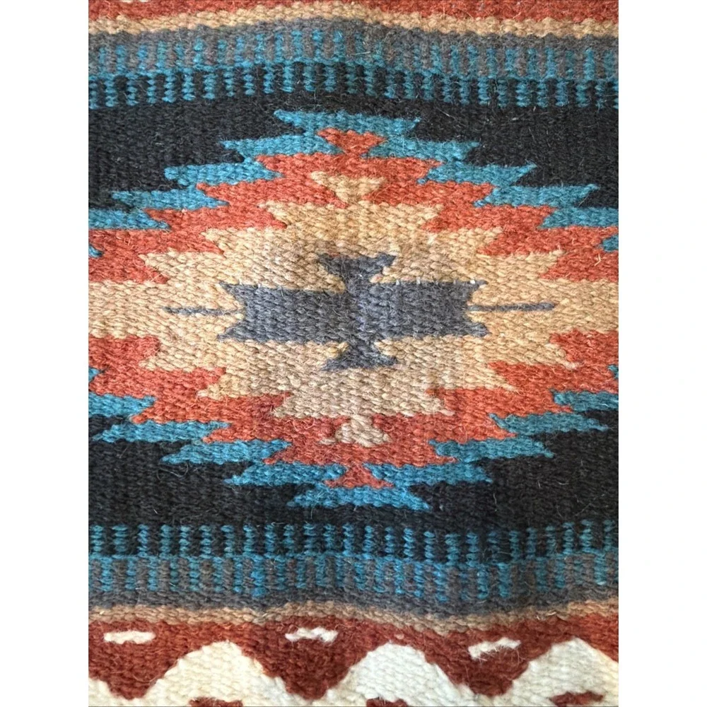 El Paso Saddle Blanket Woven Wool Pillow Cover 17x18 Southwest Geometric